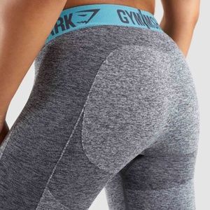 Gymshark Flex Leggings - Charcoal Marl/Dusky Teal